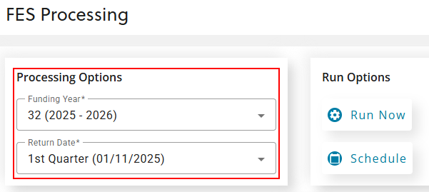 FES processing options